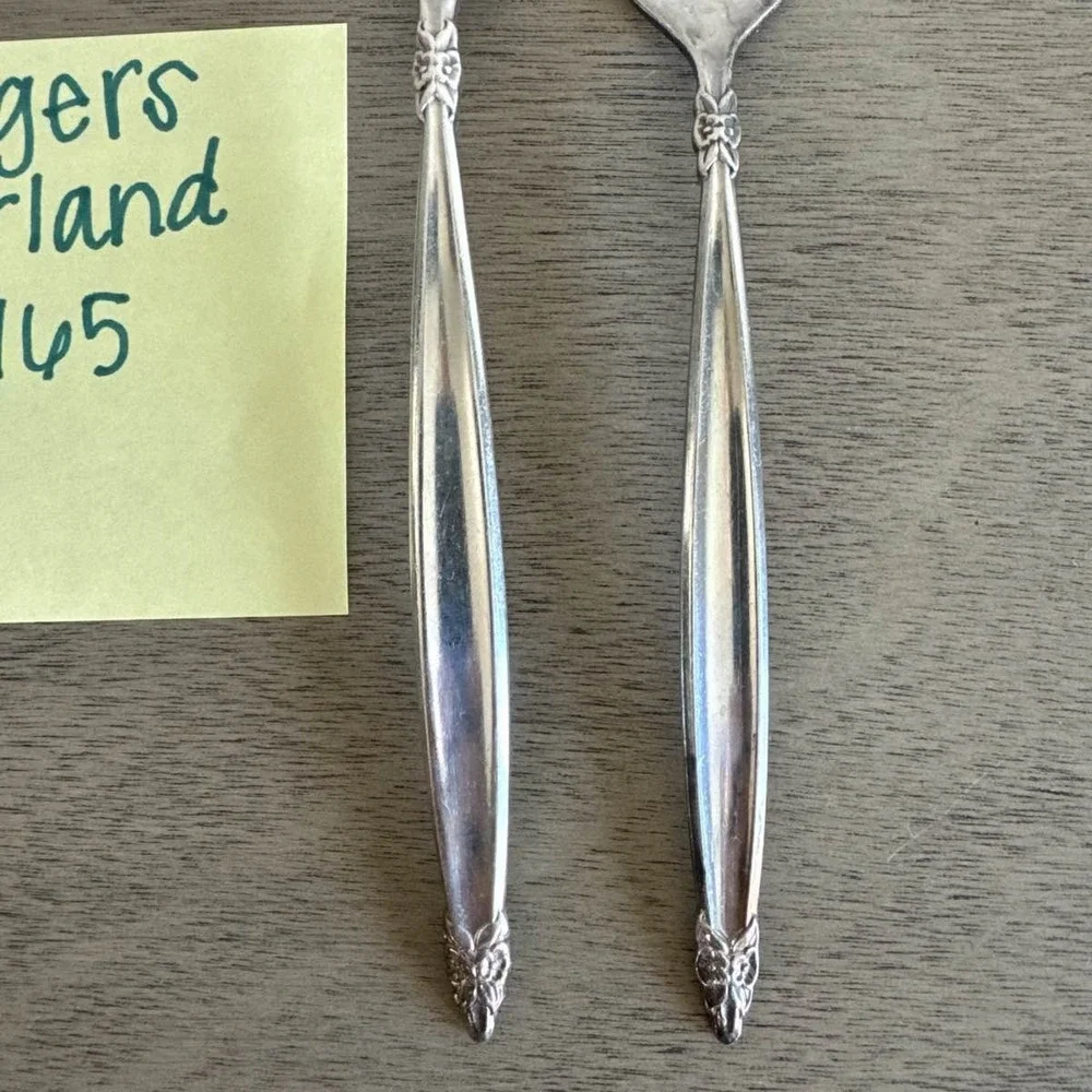 2 1847 Rogers Bros Garland 1965 Silverplate Dinner Forks 7.5